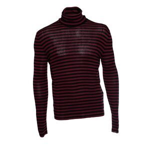 Saint Laurent, Striped Pullover in black and burgundy